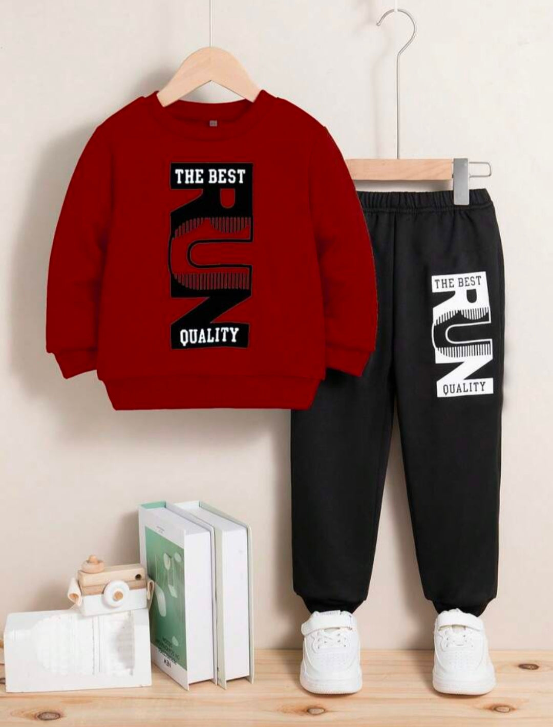 Boys Run Printed Top And Bottom Set