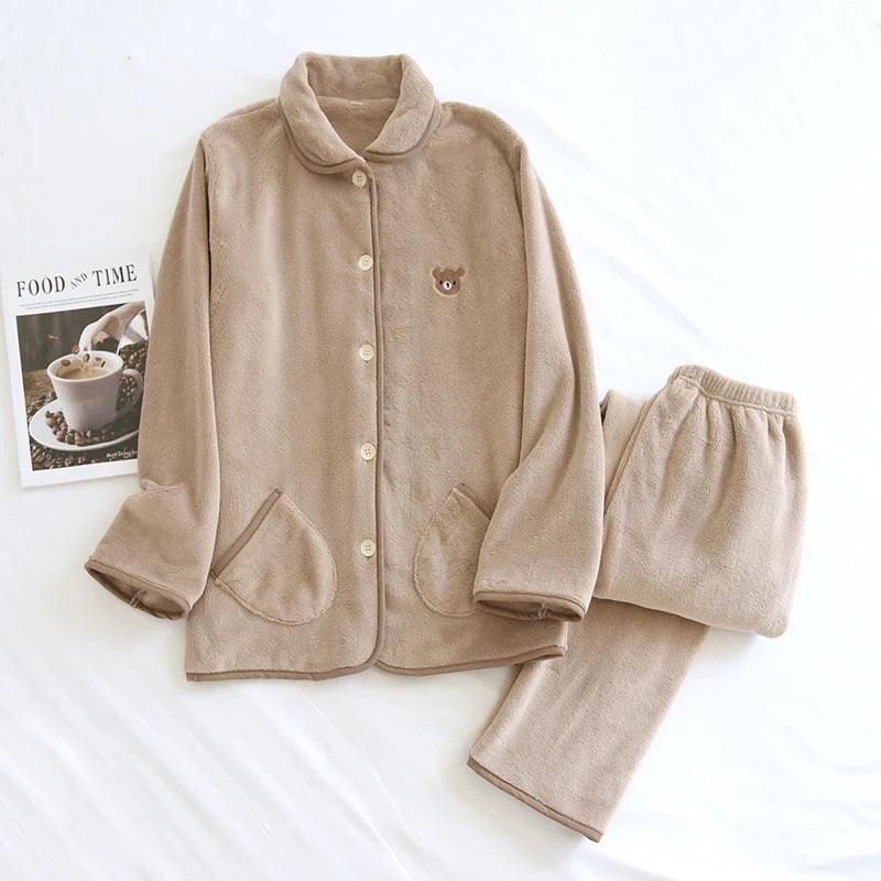 Glaciora Ultra-Soft Teddy Fleece Winter Nightwear Set